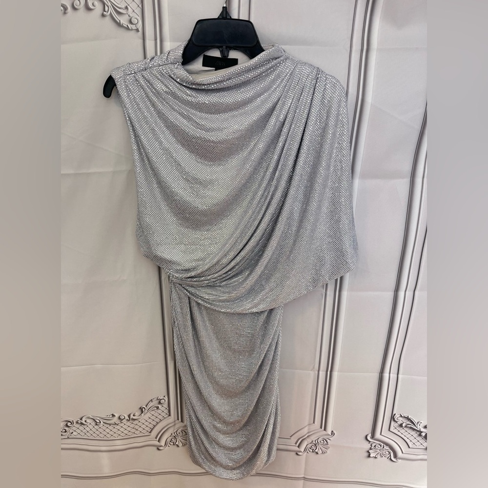 NEW ! TREND ZARA SHORT MESH DRESS WITH RHINESTONE CAPE 
🚨FIRM PRICE NO DISCOUNT - Picture 5 of 17